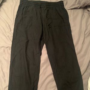Black linen pants 3/4 old navy